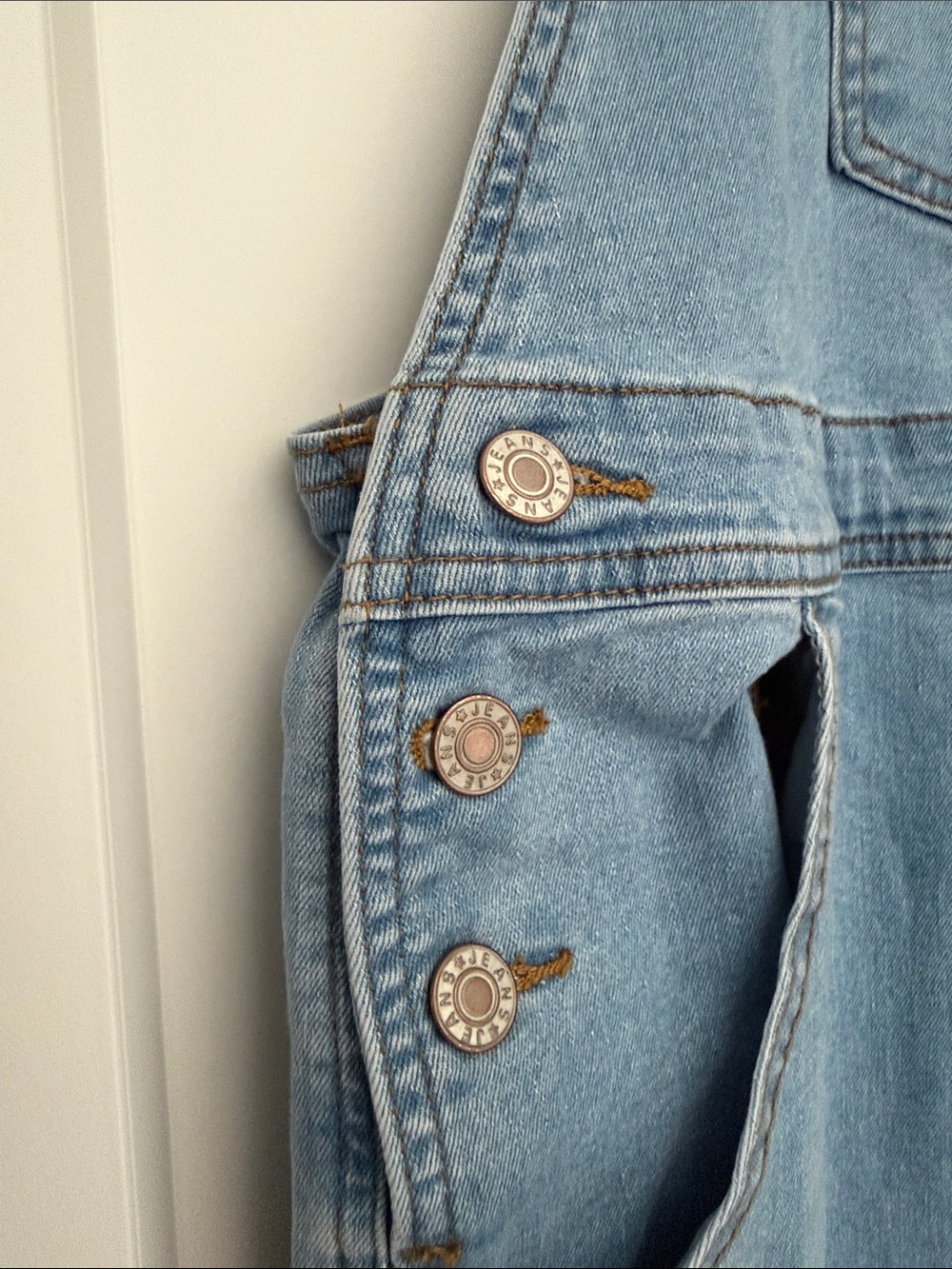 Classic Cotton Blend Light Blue Denim Overalls - Picture 5 of 8
